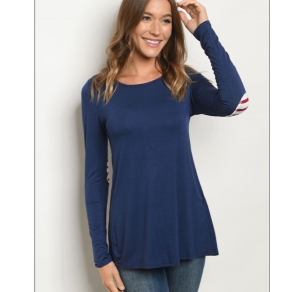 Navy Button Back Tunic - Picture 2 of 7